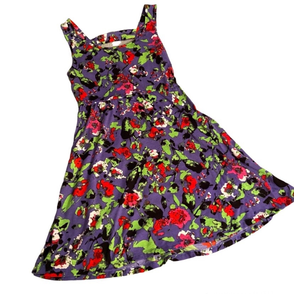 Xhilaration colorful print tank cutout dress med